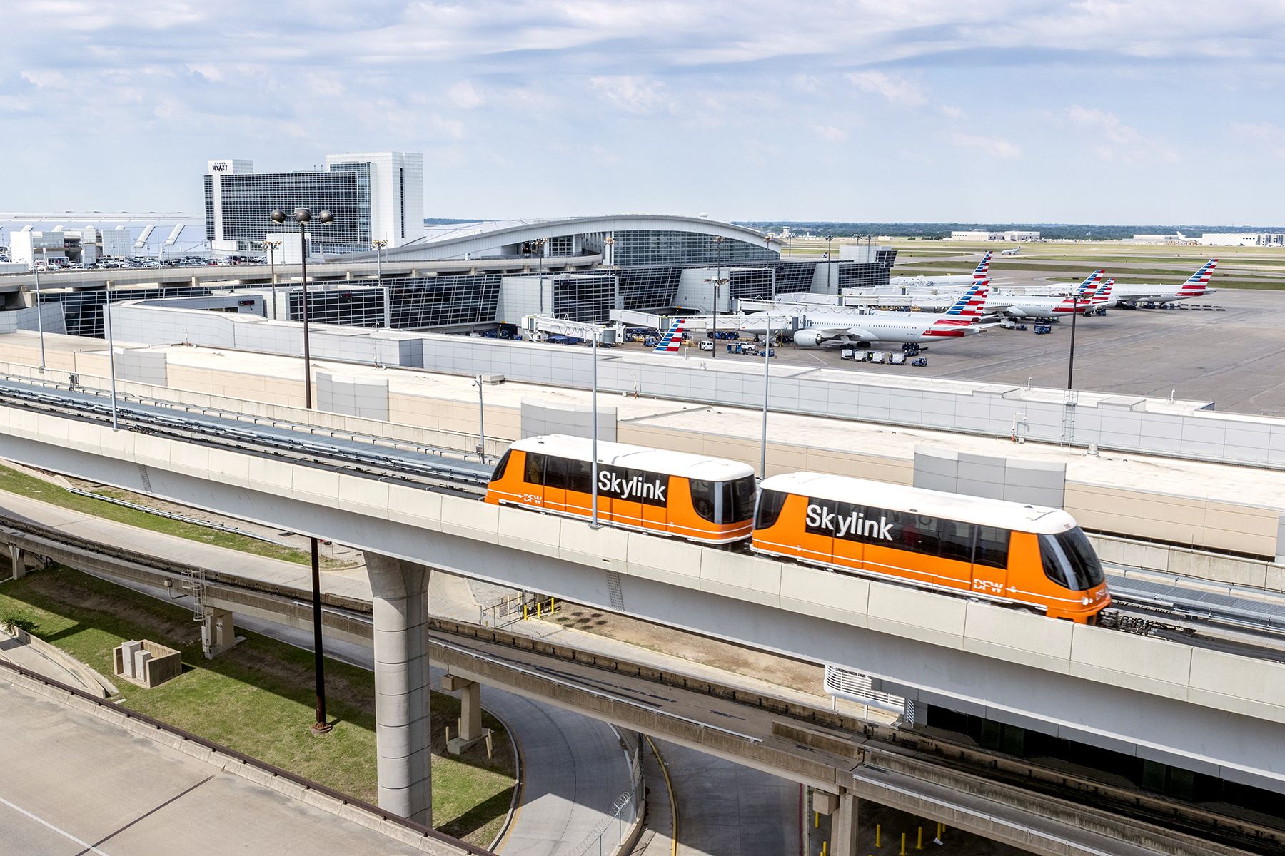 Ride the Skylink People Mover at DFW