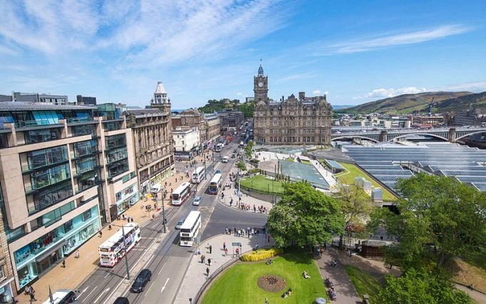 Edinburgh City Centre (Princes Street) from EDI