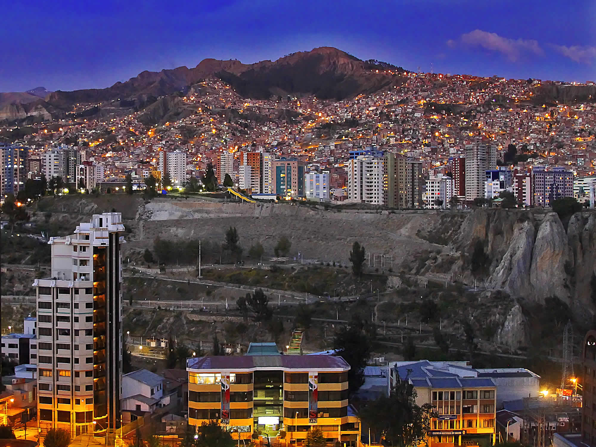 La Paz City Center from LPB