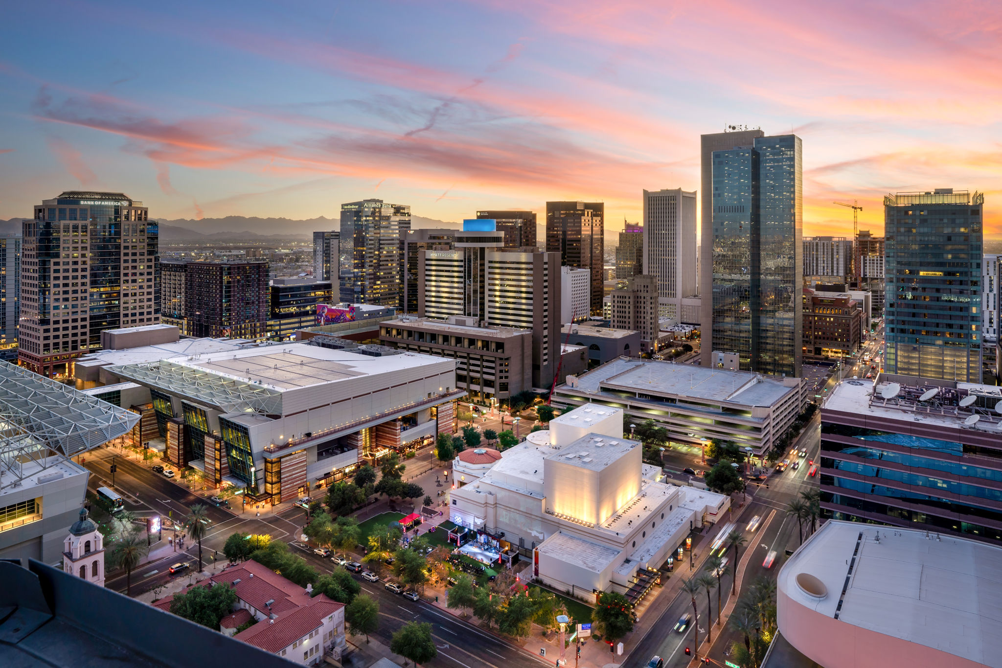 Downtown Phoenix from PHX