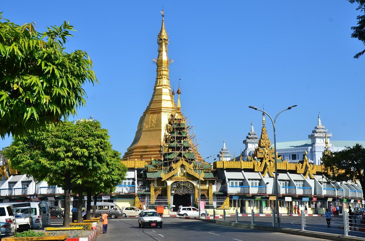 Yangon City Centre (Sule Pagoda area) from RGN