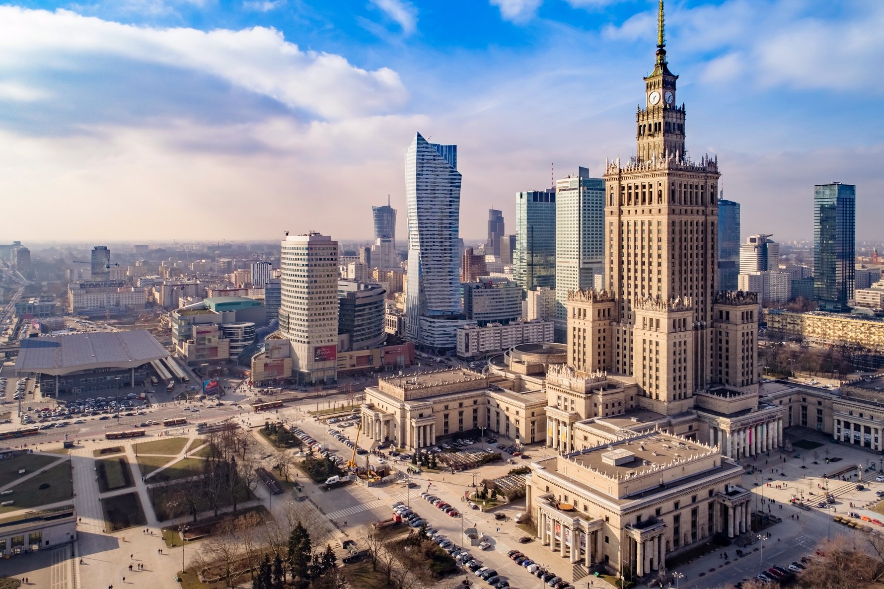 Warsaw City Center (Centrum) from WAW